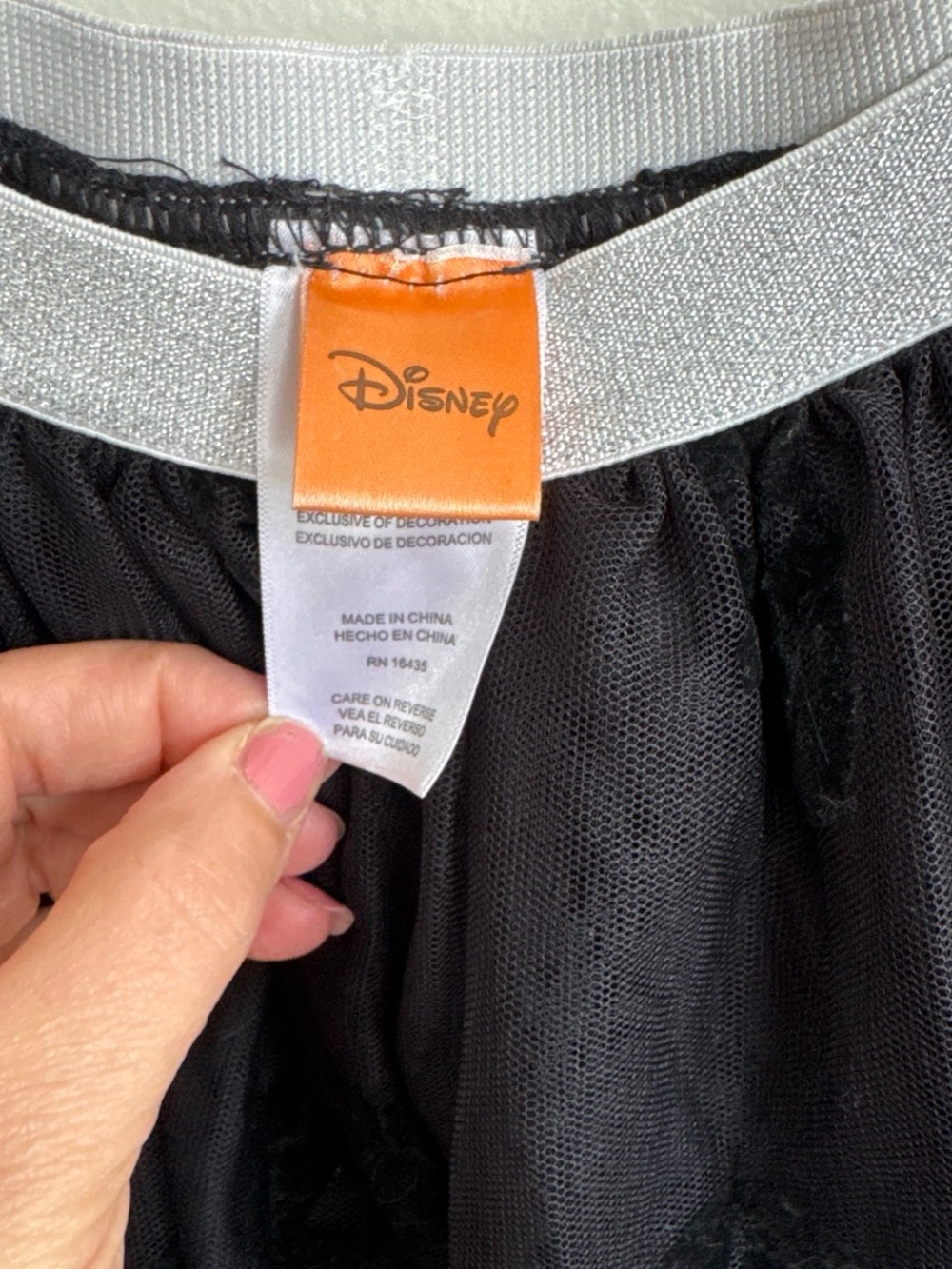 Disney Black Tulle Jack o lantern Skirt with Silver Glitter Waistband - Picture 3 of 5